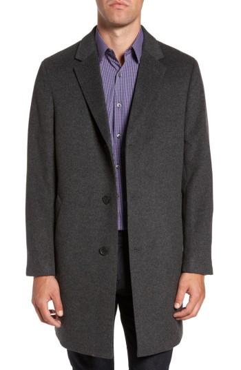 Men's Nordstrom Men's Shop Mason Wool & Cashmere Overcoat S - Grey