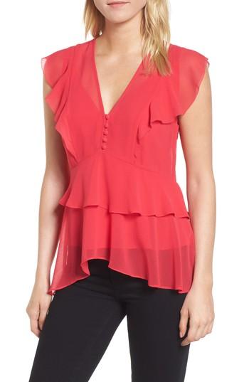 Women's Chelsea28 High/low Chiffon Top, Size - Pink