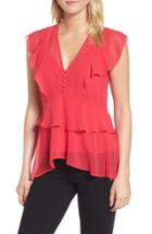 Women's Chelsea28 High/low Chiffon Top, Size - Pink