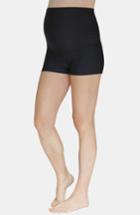 Women's Mermaid Maternity Foldover Boyshort Swim Bottoms - Black