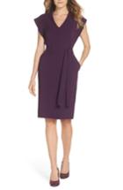 Women's Eliza J Ruffle Sleeve Sheath Dress - Purple