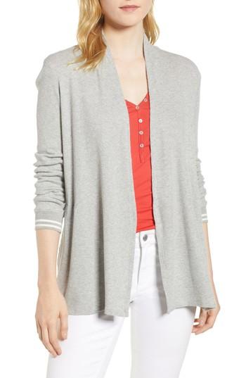Women's Velvet By Graham & Spencer Baby Thermal Open Knit Cardigan - Grey