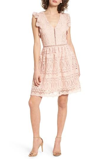 Women's J.o.a. Lace Fit & Flare Dress - Pink