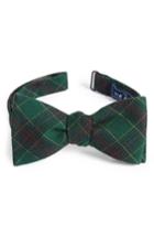 Men's The Tie Bar Pittsfield Plaid Wool Bow Tie, Size - Green
