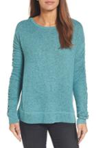 Women's Caslon Ruched Sleeve Pullover, Size - Blue/green