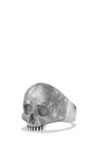 Men's David Yurman 'skull' Ring With Carved Meteorite