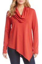 Women's Karen Kane Cowl Neck Asymmetrical Sweater - Red
