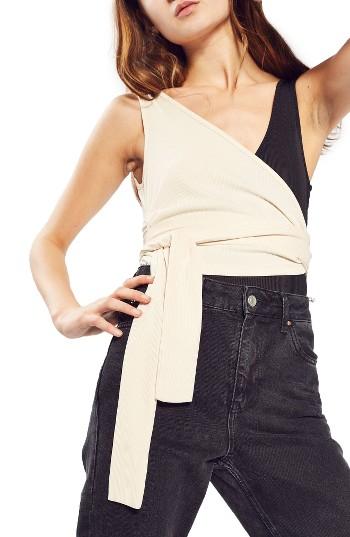 Women's Topshop Colorblock Wrap Bodysuit