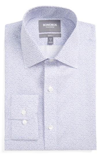 Men's Bonobos Americano Slim Fit Floral Dress Shirt .5 33 - Blue