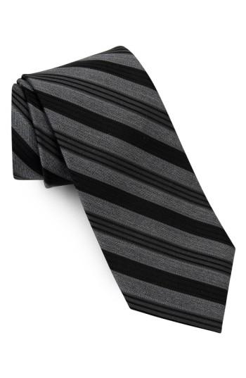 Men's Calibrate Woven Silk Tie, Size X-long - Black