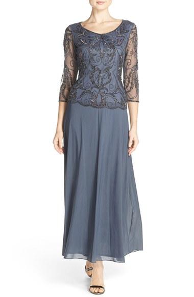 Petite Women's Pisarro Nights Embellished Mesh Gown