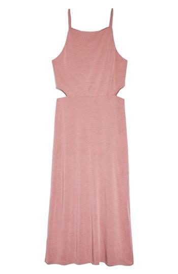Women's Topshop Cutout Side Midi Slipdress Us (fits Like 0) - Pink