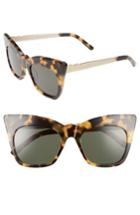 Women's Pared Kohl & Kaftans 52mm Cat Eye Sunglasses - Dark Tortoise/ Green