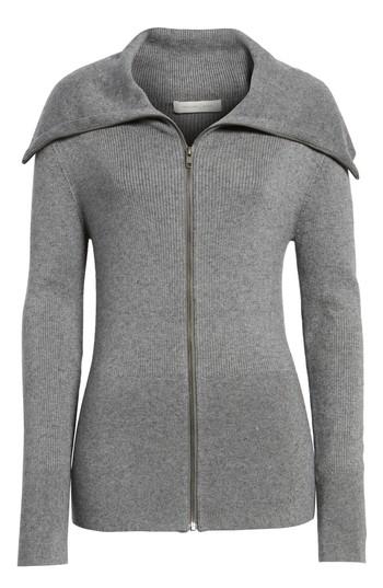 Women's Treasure & Bond Wide Collar Zip Sweater, Size - Grey