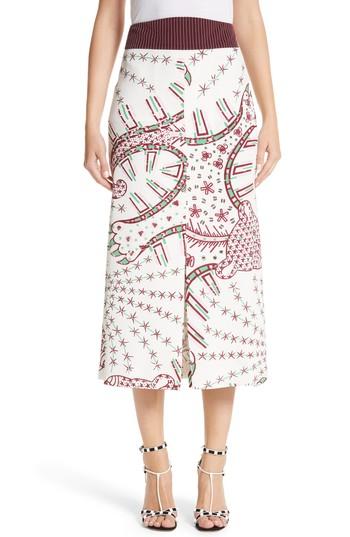Women's Valentino Leopard Cady Skirt Us / 38 It - White