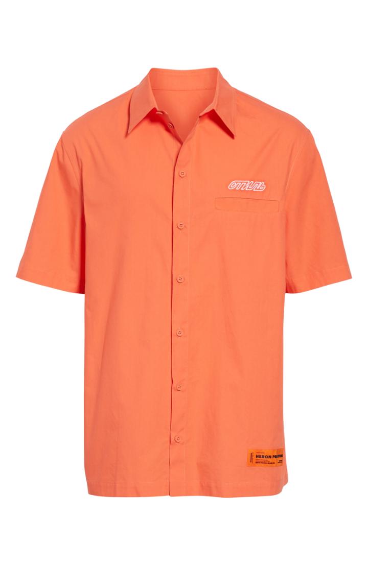 Men's Heron Preston Woven Shirt - Orange
