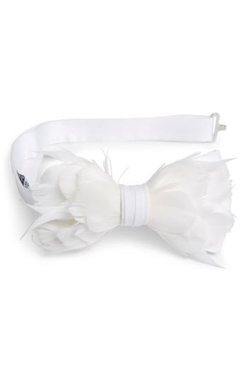 Men's Brackish & Bell Carew Feather Bow Tie, Size - White