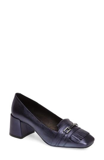 Women's Topshop 'justify' Block Heel Loafer Pump .5us / 37eu - Blue