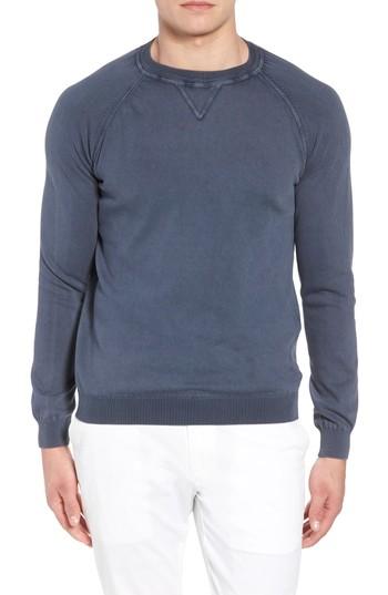 Men's David Donahue Stonewash Cotton Sweatshirt - Blue