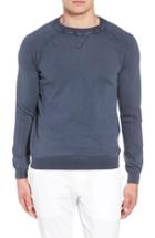 Men's David Donahue Stonewash Cotton Sweatshirt - Blue