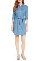 Women's Draper James Casual Belted Chambray Shirtdress - Blue