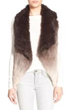 Women's La Fiorentina Ombre Genuine Rabbit Fur Vest