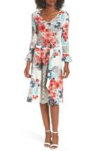 Women's Leota Ilana Flounce Sleeve Tie Waist Dress - White