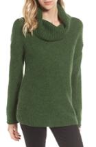 Women's Caslon Mix Stitch Funnel Neck Wool Blend Sweater - Green