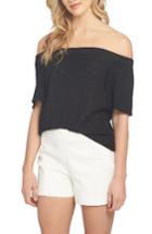 Women's 1.state Flounce Off The Shoulder Blouse, Size - Black