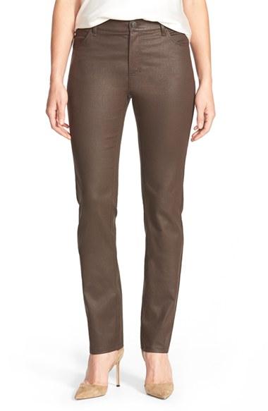 Women's Lafayette 148 New York Waxed Denim Slim Leg Jeans