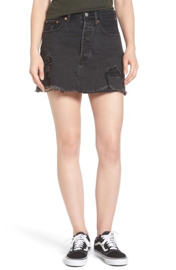Women's Levi's Deconstructed Denim Skirt - Black