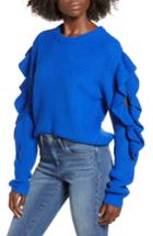 Women's The Fifth Label Rookie Ruffle Sleeve Sweater, Size - Blue