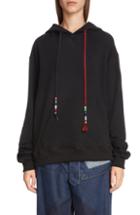 Women's Jw Anderson Beaded Drawstring Hoodie - Black