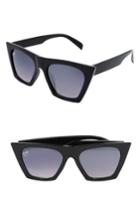 Women's Nem Posh 50mm Gradient Angular Sunglasses - Black W Grey Gradient Lens