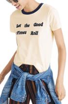 Women's Madewell Let The Good Times Roll Ringer Tee, Size - White