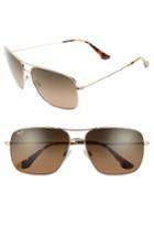 Women's Maui Jim Cook Pines 63mm Polarized Titanium Aviator Sunglasses -