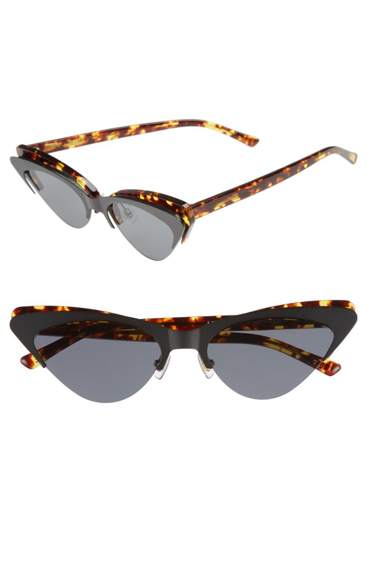 Women's Bonnie Clyde Layer Cake 55mm Cat Eye Sunglasses - Tortoise/ Black
