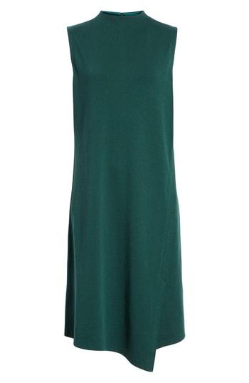 Women's Eileen Fisher Sleeveless Mock Neck Dress, Size - Green