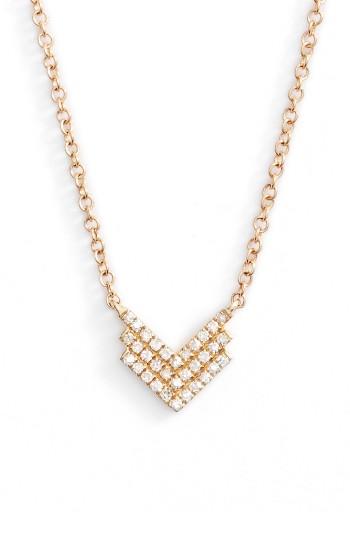Women's Ef Collection Shield Diamond Pendant Necklace
