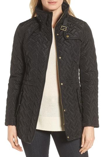 Women's Cole Haan Signature Quilted Short Coat - Black
