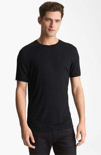 Men's Armani Collezioni Jersey Trim Fit T-shirt - Black