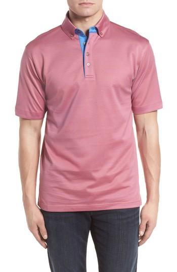 Men's Bobby Jones Mercerized Cotton Jacquard Polo - Pink