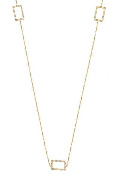 Women's Bony Levy Three Rectangle Diamond Station Necklace (nordstrom Exclusive)