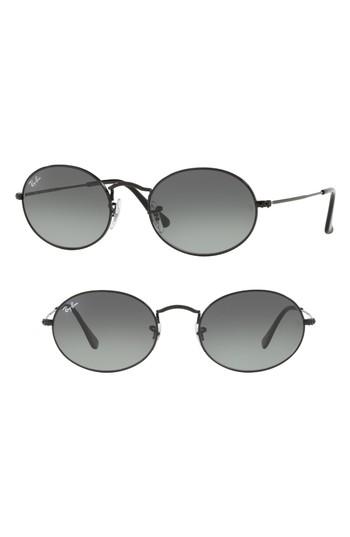 Women's Ray-ban 54mm Oval Sunglasses - Gunmetal
