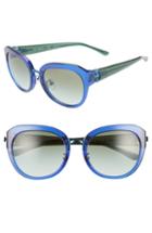Women's Tory Burch Irregular Reva 56mm Sunglasses - Transparent Light Blue