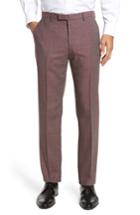 Men's Boss Leenon Flat Front Check Wool Trousers R - Red