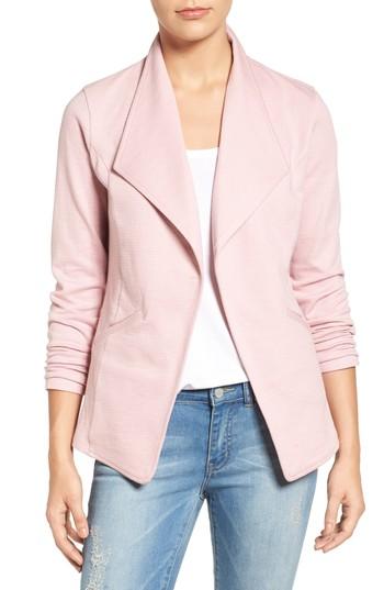 Petite Women's Caslon Cotton Knit Open Front Blazer P - Pink
