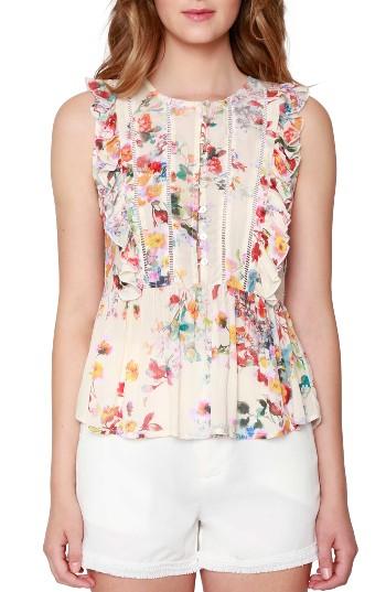 Women's Willow & Clay Ladder Inset Peplum Tank - Ivory