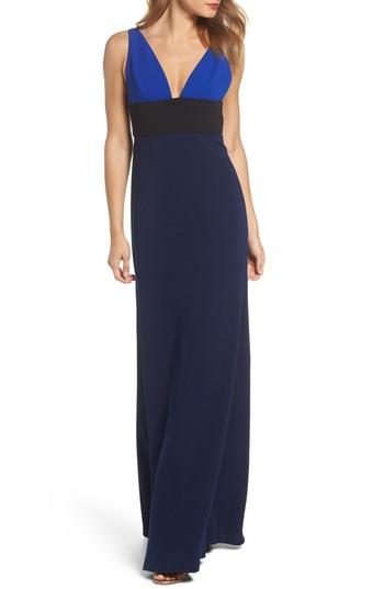 Women's Jill Jill Stuart Colorblock V-neck Gown - Blue