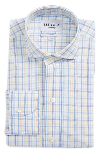 Men's Ledbury Slim Fit Check Dress Shirt - Yellow